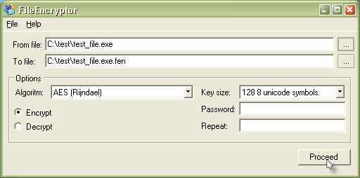 FileEncryptor Screenshot